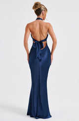 Rosaminta Halter Maxi Dress - Navy - L