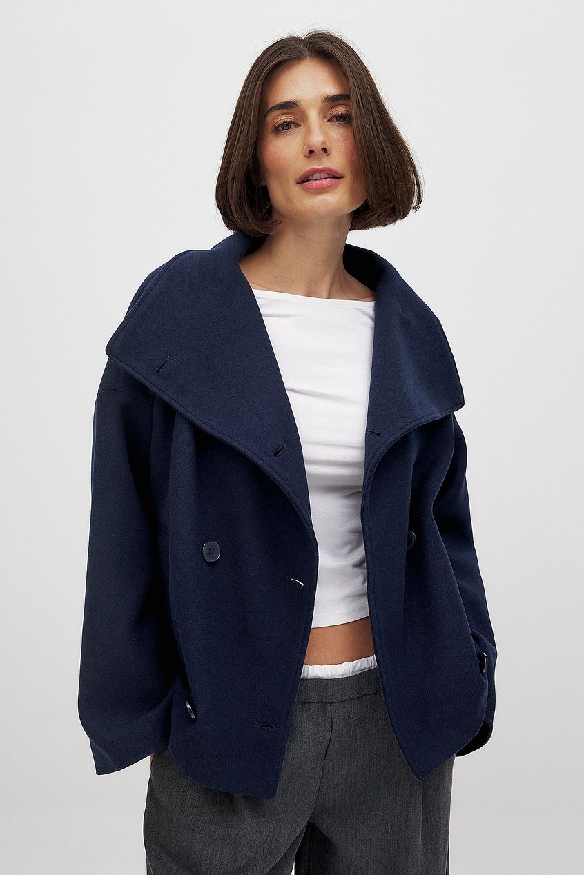 Clara Short Wool Coat - Grey - XXL