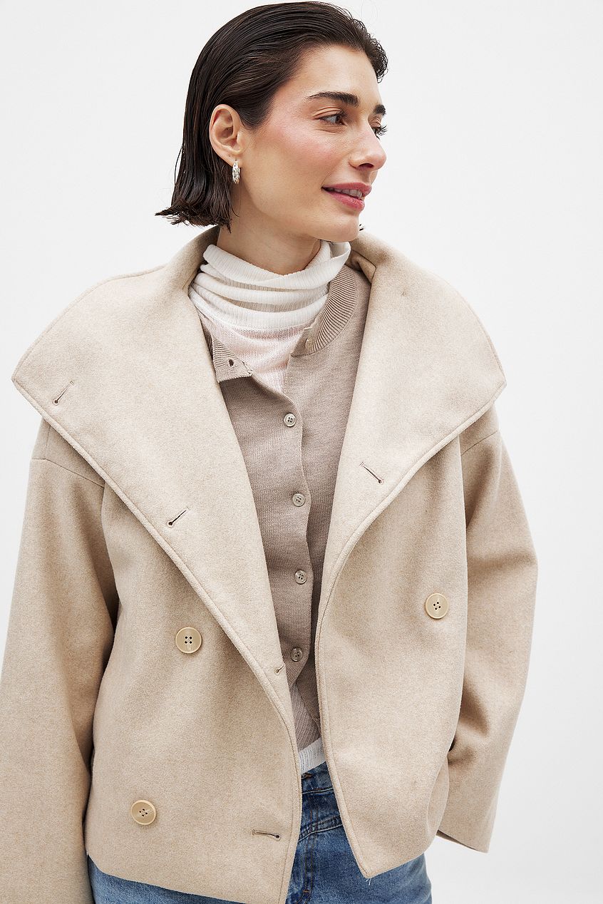 Clara Short Wool Coat - Grey - XL