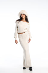 Selene Knit Maxi Set - Beige - S