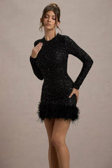 Claudia Mini Dress - Black - S