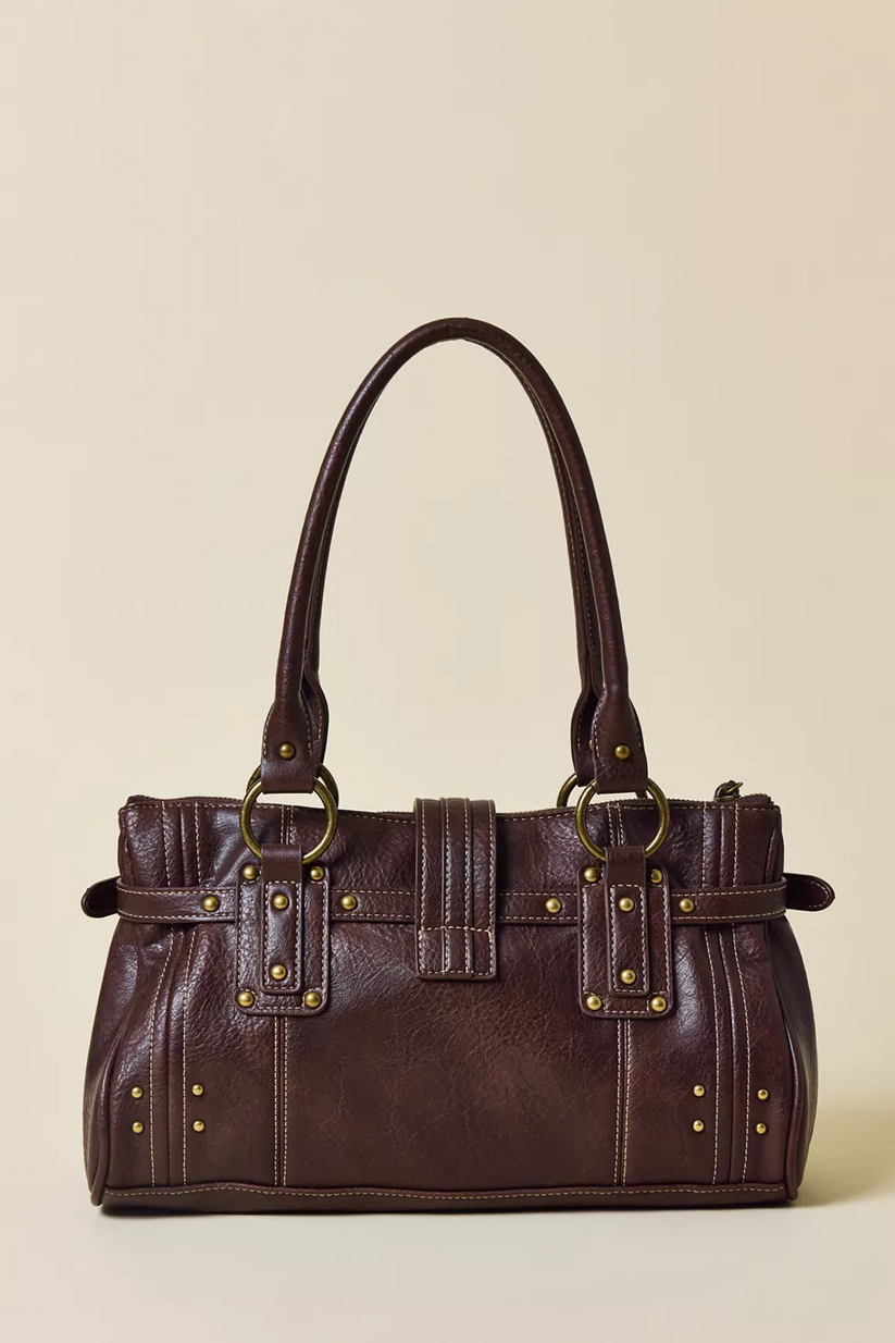 BDG Lock Shoulder Bag - Chestnut