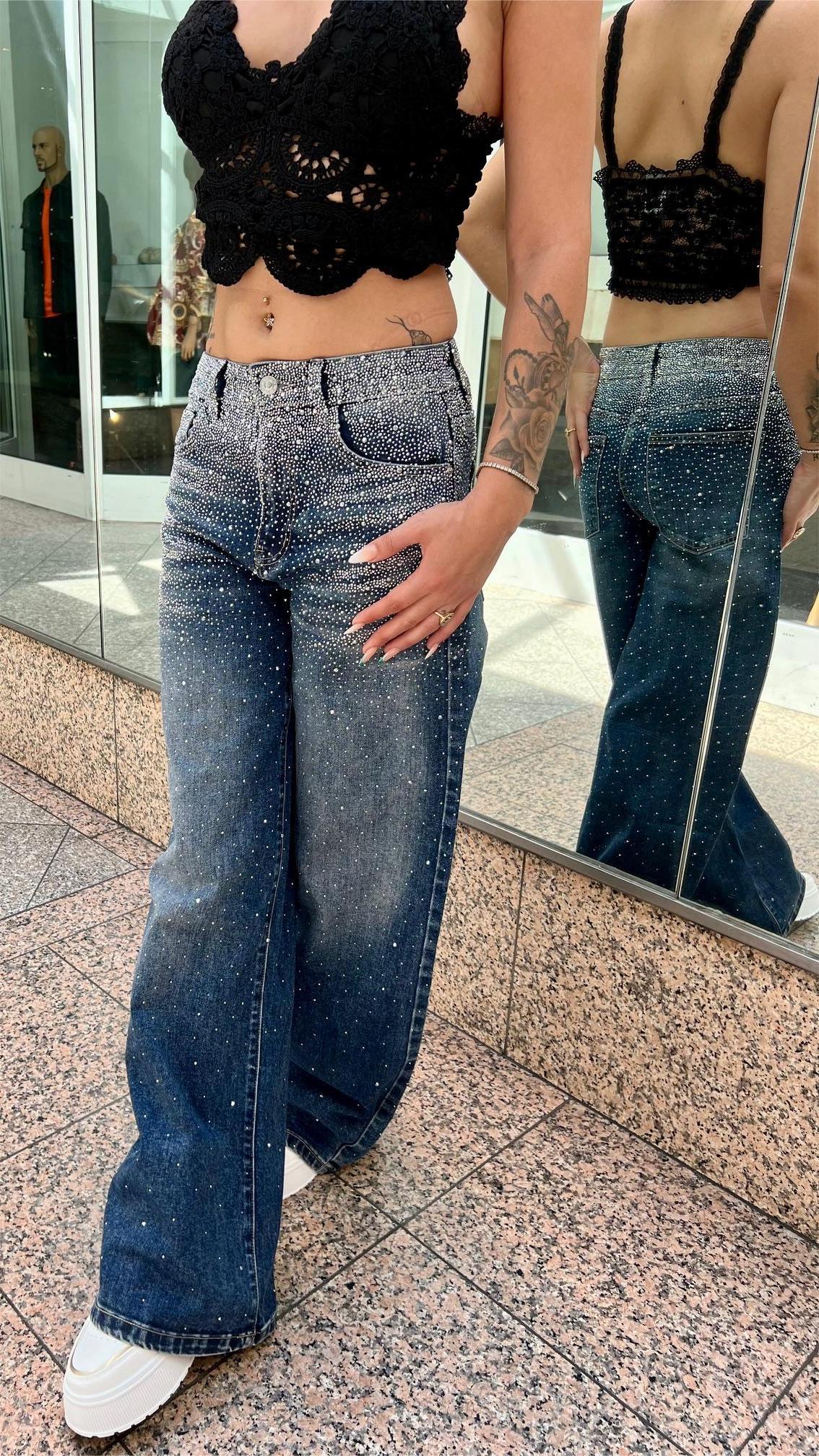 Faye Starry Wide Leg Jeans - UK 6 (XS)