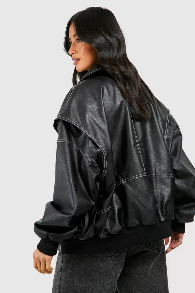 Lizzy Leather Jacket - Black - XS