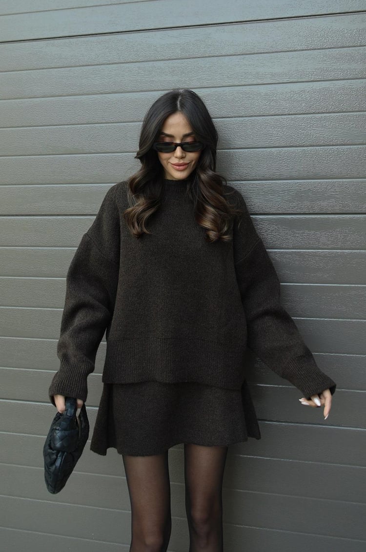 Rachel Knit Set - Brown - XS