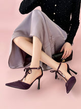 Pointed Toe Bow Heel - Apricot - 39