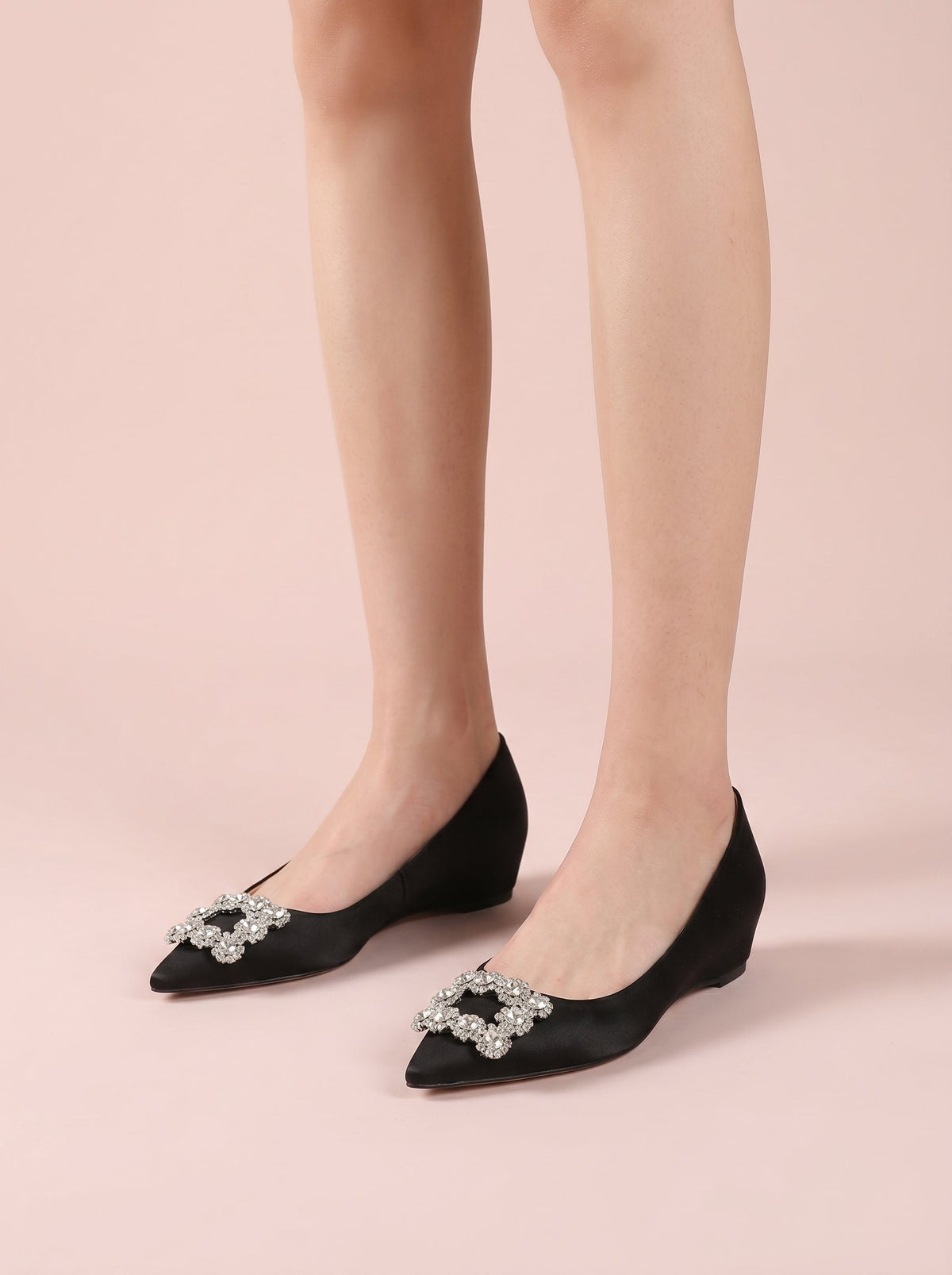 Crystal Buckle Pointed Heel - 38