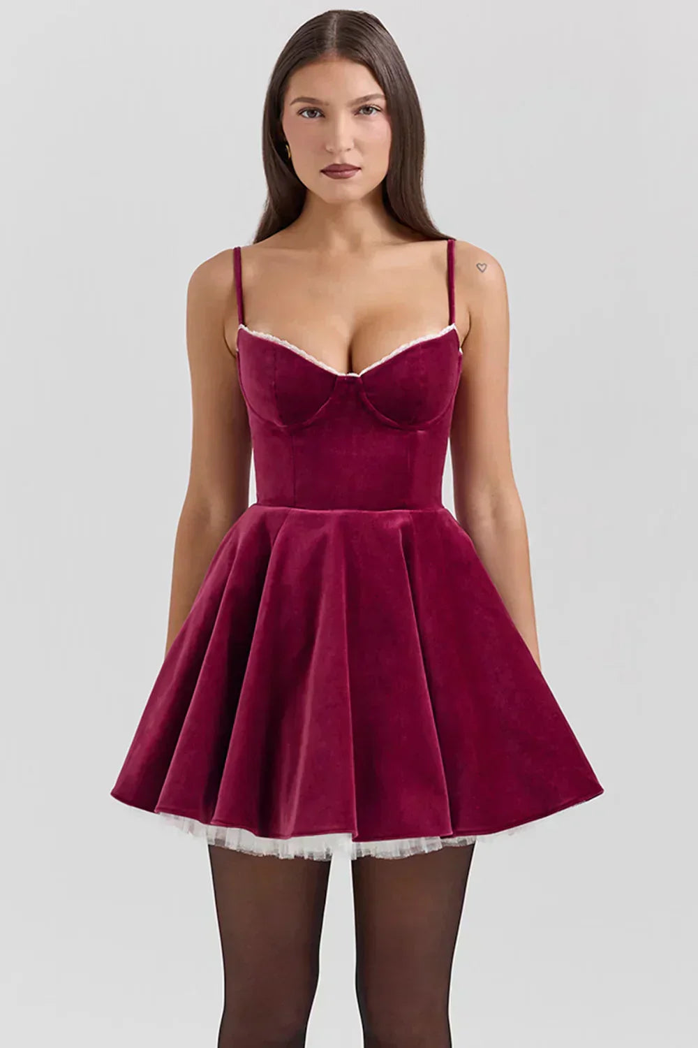 Maycee Mini Dress - Wine Red - XS