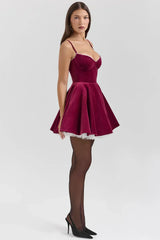 Maycee Mini Dress - Wine Red - L