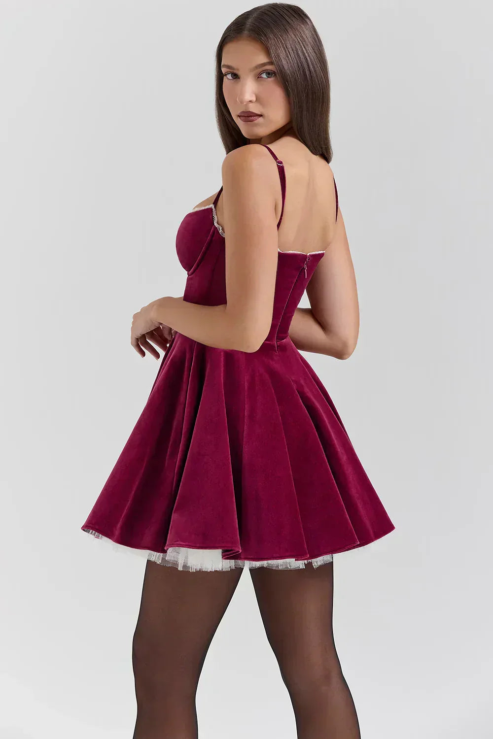 Maycee Mini Dress - Wine Red - XL