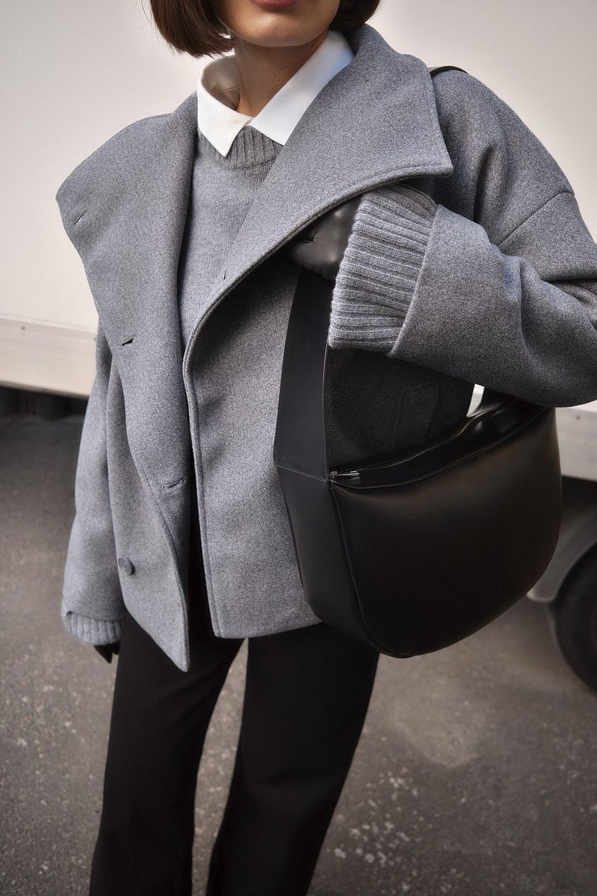 Clara Short Wool Coat - Grey - M