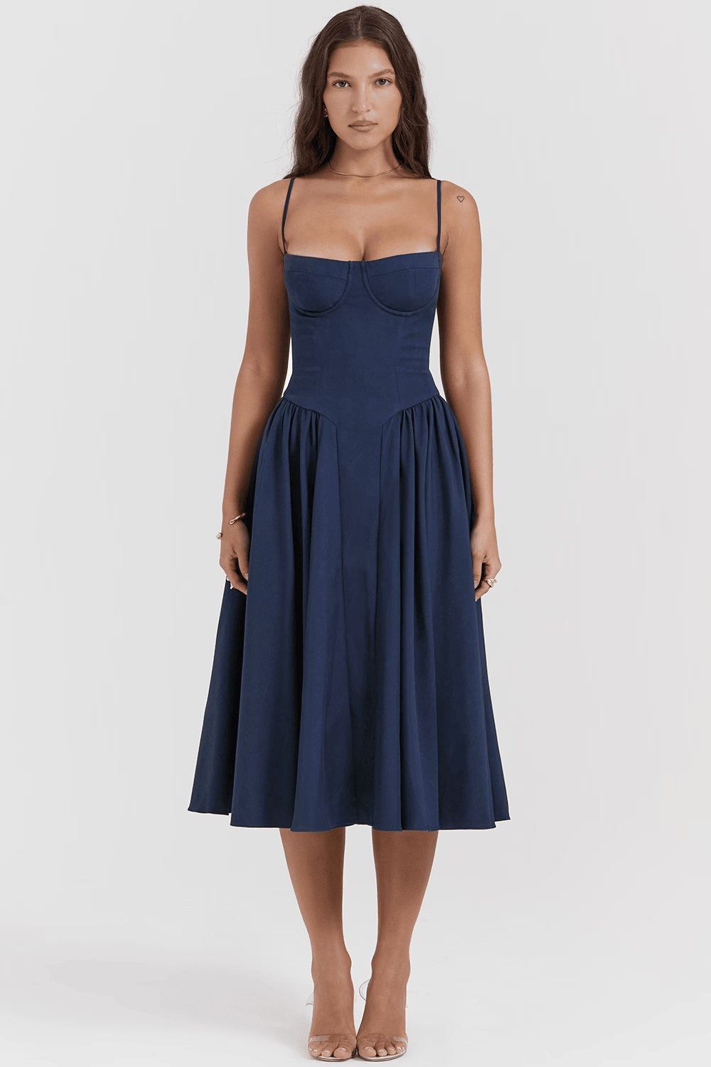 Celine Corset Dress - Navy - XS
