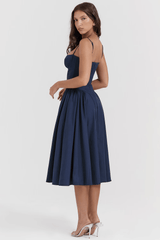 Celine Corset Dress - Navy - S