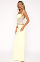 Sienna Lace Maxi Dress - Burgundy - M