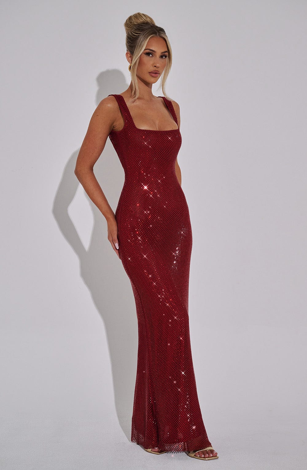 Enya Maxi Dress - Wine Red - M