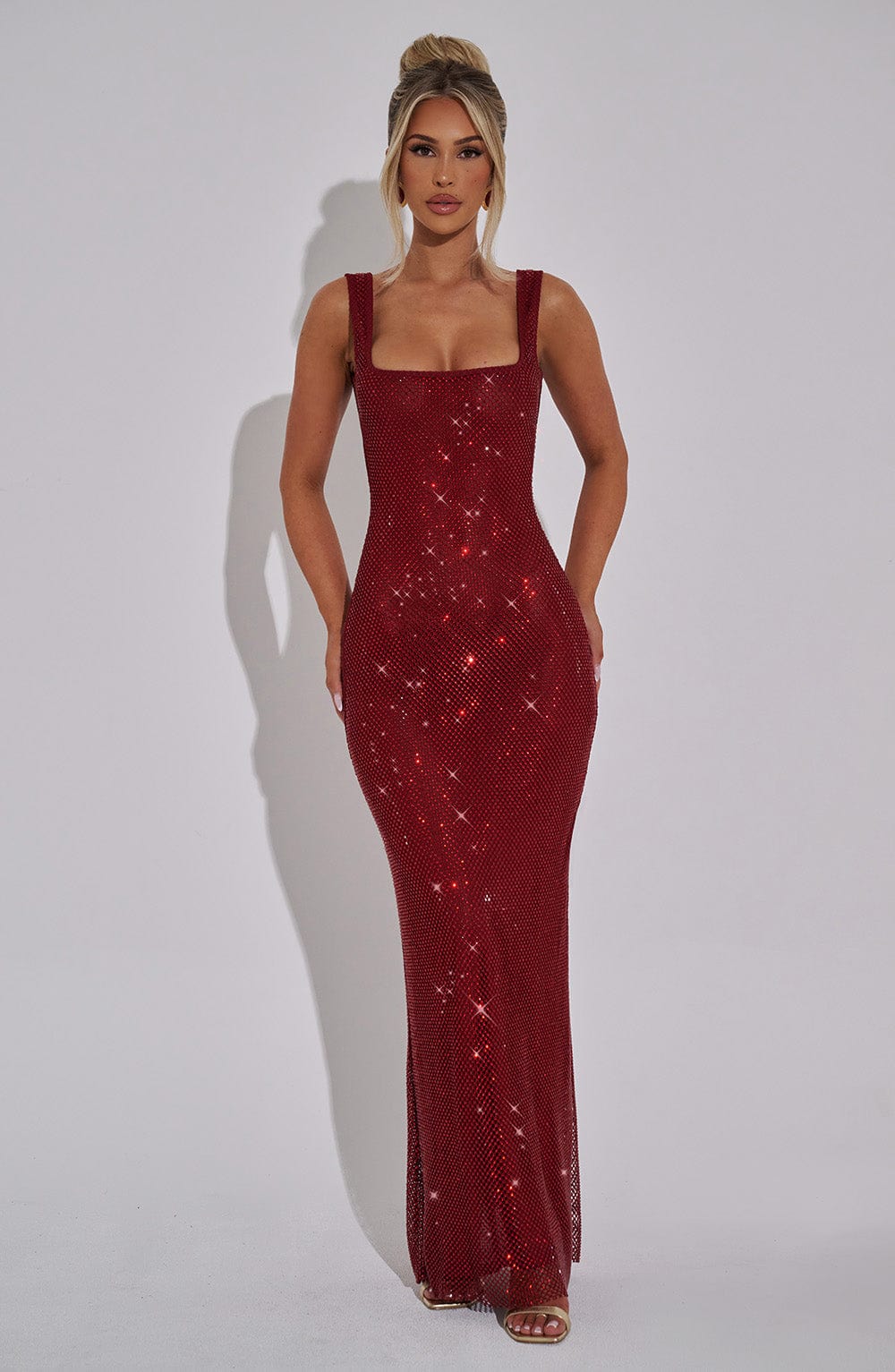 Enya Maxi Dress - Wine Red - XS