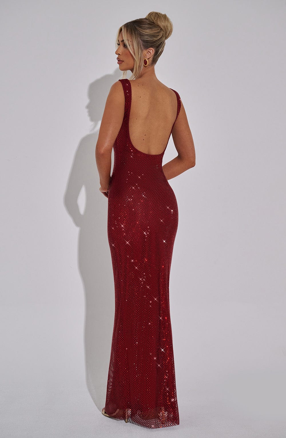 Enya Maxi Dress - Wine Red - L