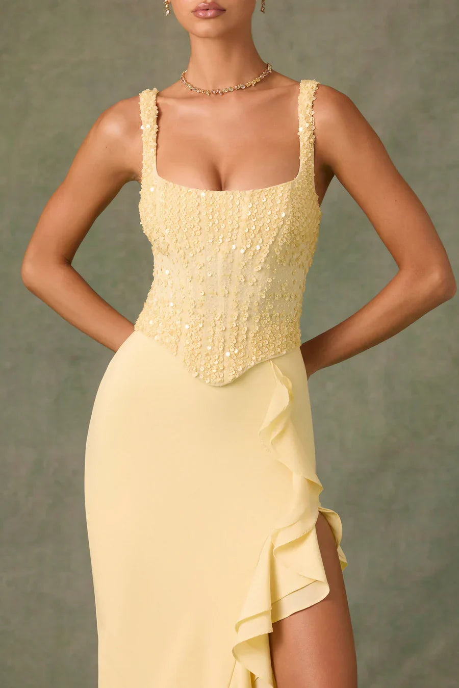 Robina Maxi Dress - Yellow - XL