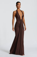 Rosetta Maxi Dress - Brown - L