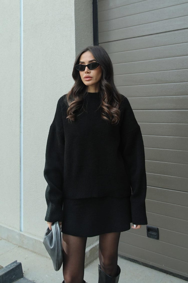 Rachel Knit Set - Black - XS