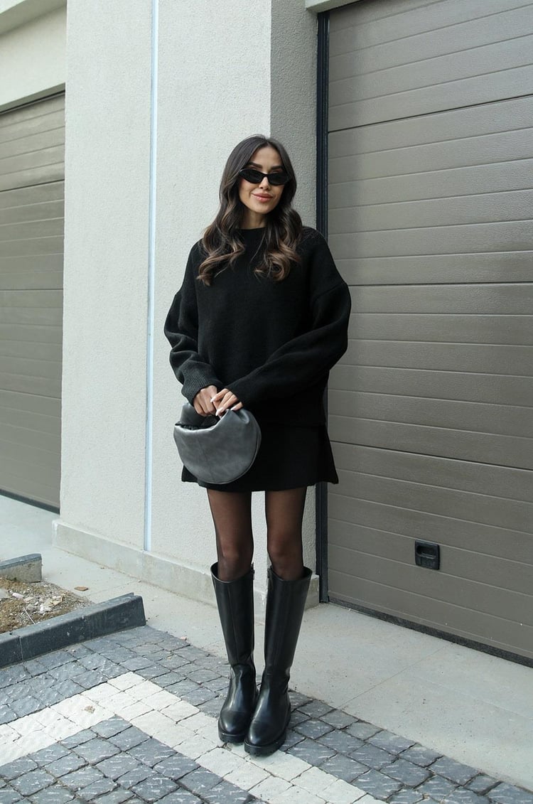 Rachel Knit Set - Black - S