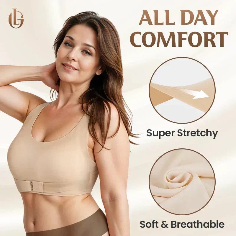 AlignLift Posture-Perfect Wireless Bra - Nude - M