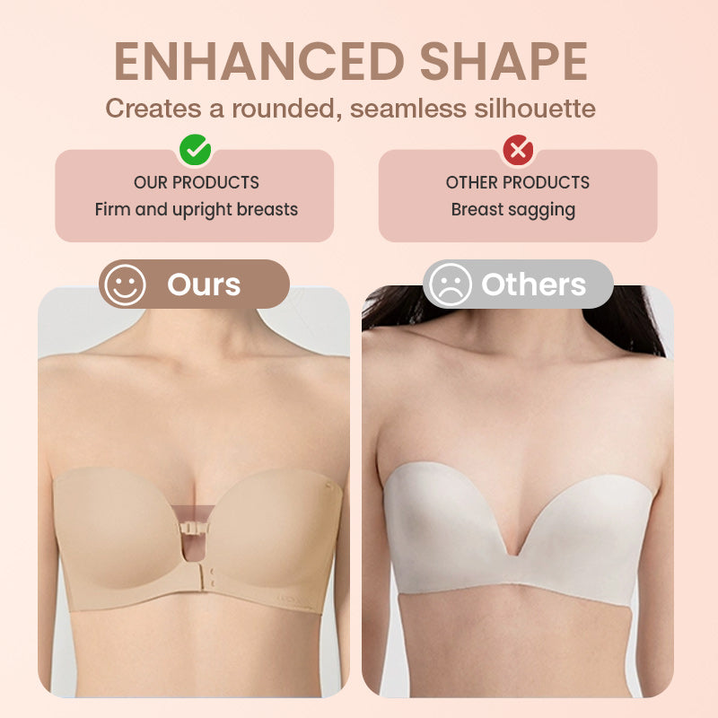Seamless Front Closure Bra With Adjustable Straps - Skin - M / 34ABC / 75ABC